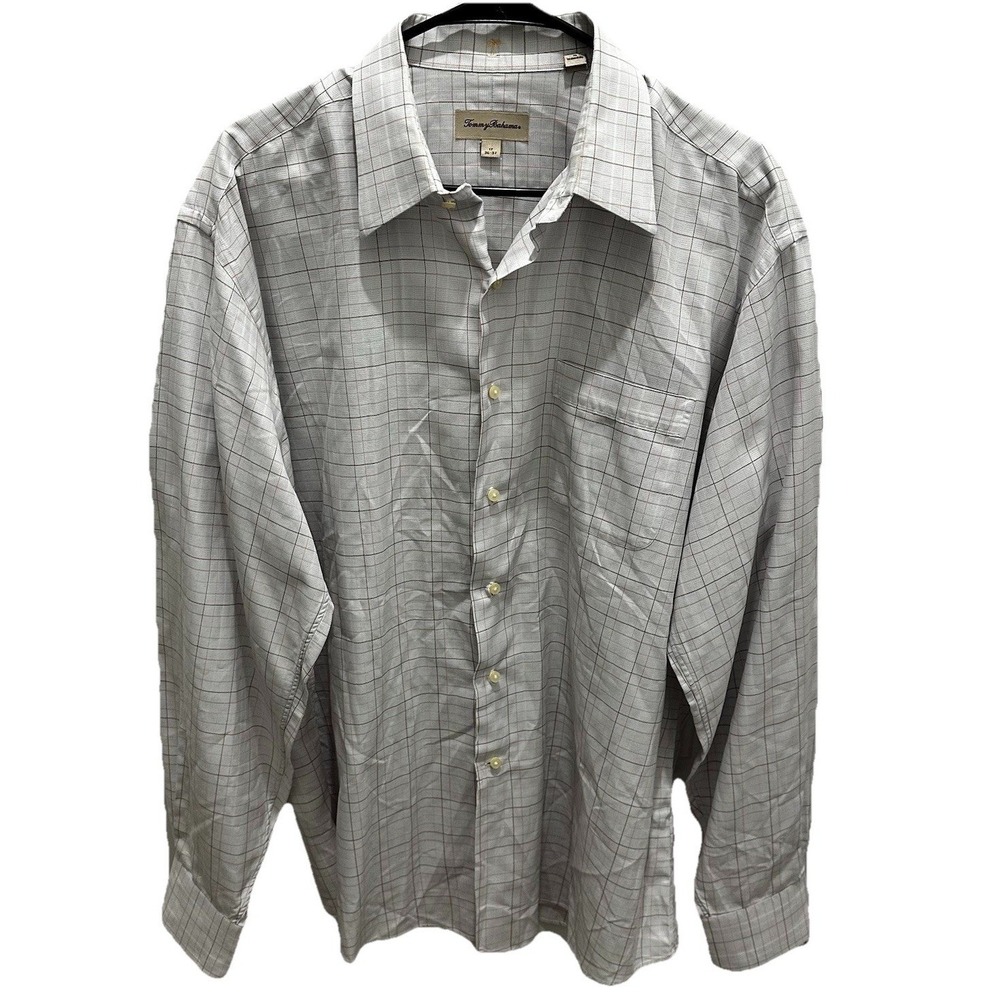 Tommy Bahama Men's  Large Long Sleeve Button Up BLUE Shirt  Large/17 (36-37)